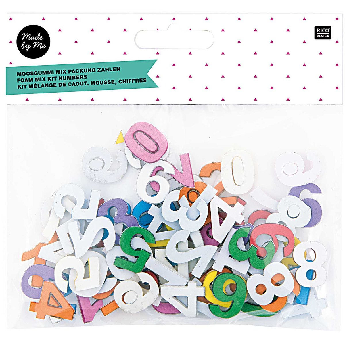 Caoutchouc mousse Chiffres 2cm 80pcs